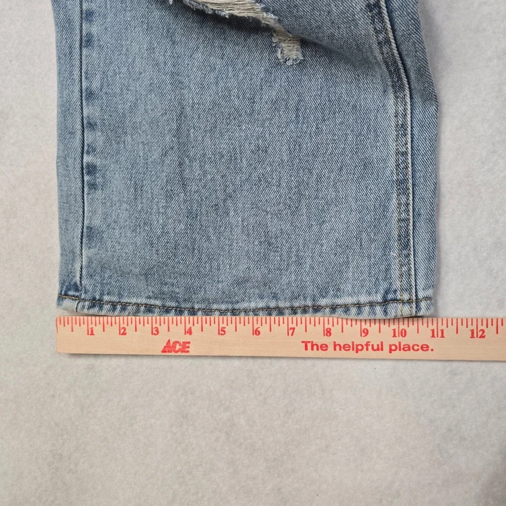 PacSun Baggy Jeans Kia Wash Distressed Ripped High Waisted Blue Denim 29